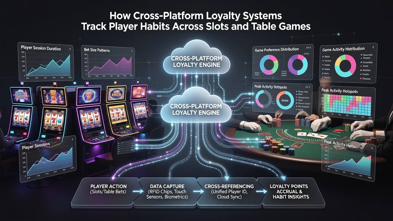Player tracking interface showing combined slot and table game activity metrics