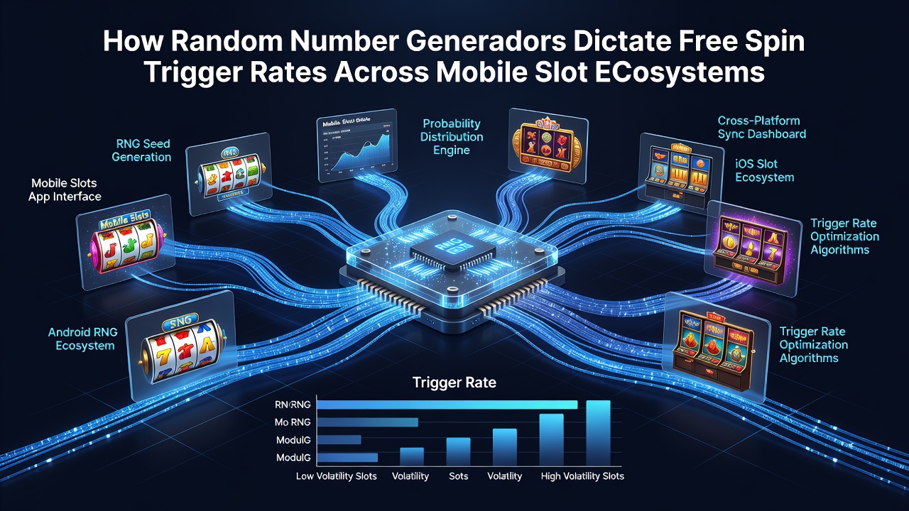 Server-side RNG visualization showing probability mapping for free spin symbols in mobile slot development