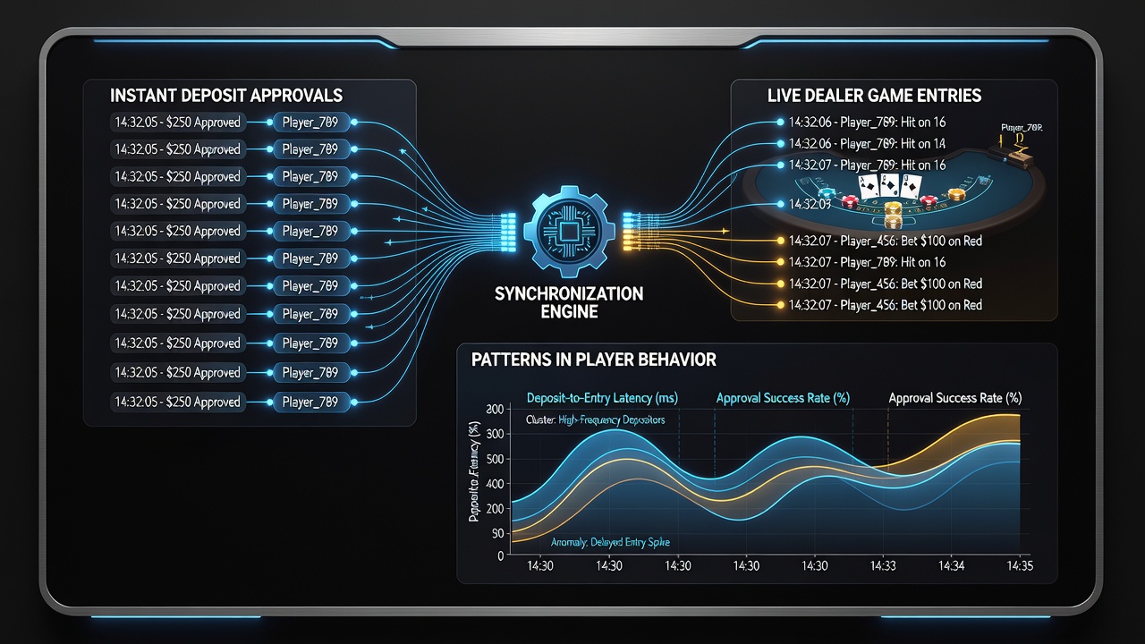 Heatmap illustrating peak player activity periods when instant deposits align with live dealer table entries