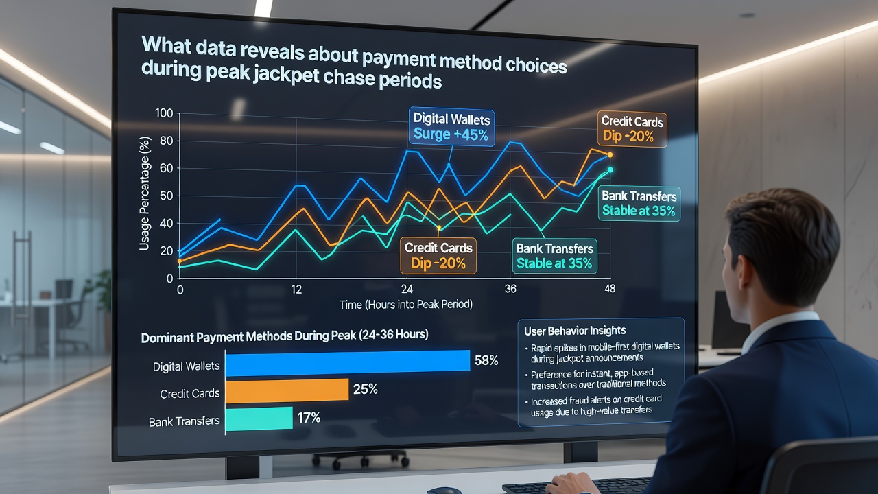 Graph illustrating crypto and e-wallet adoption rates over jackpot chase timelines